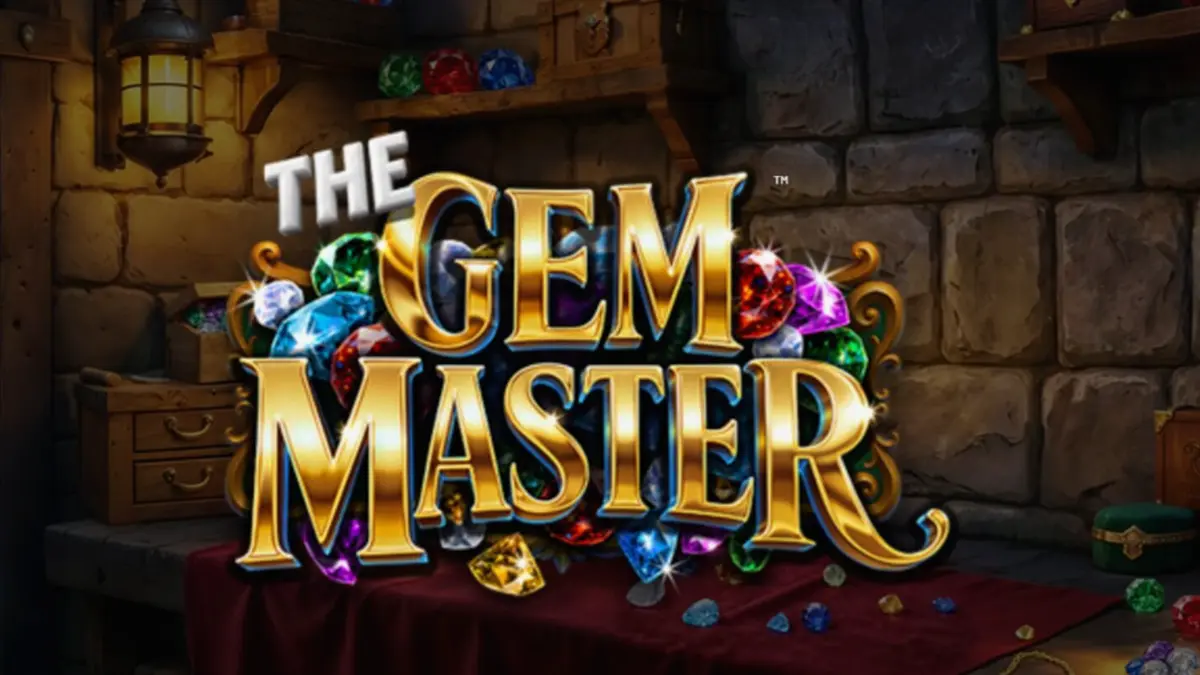 Tampilan visual slot The Gem Master dengan latar belakang bengkel perhiasan mewah